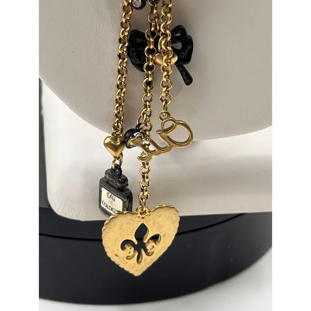 Betsey Johnson Betsey Goes to Paris Paris Eiffel Tower heart‎ Oui Fob necklace